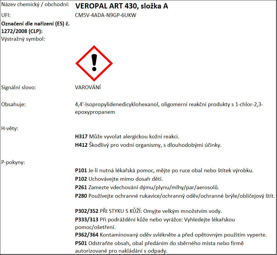 Veropal Art 430 složka A